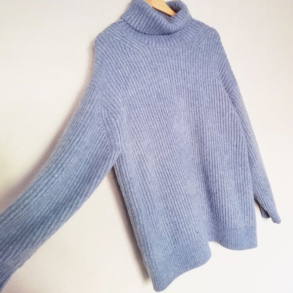 Lou & Grey Findley Chunky Ribbed Knit Turtleneck Oversized Sweater Alpaca S $90 - Picture 7 of 12
